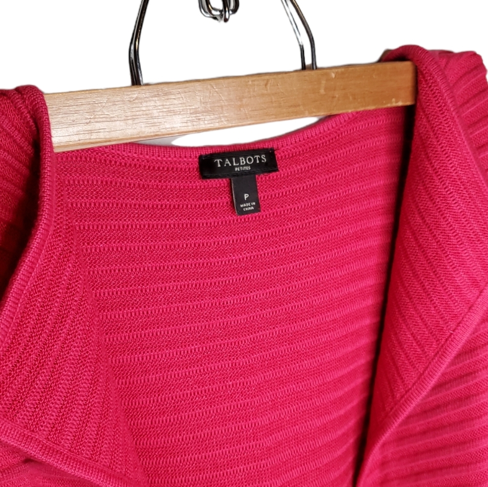 Talbots Fuchsia Open Front Knitted Cardigan Sweat… - image 7